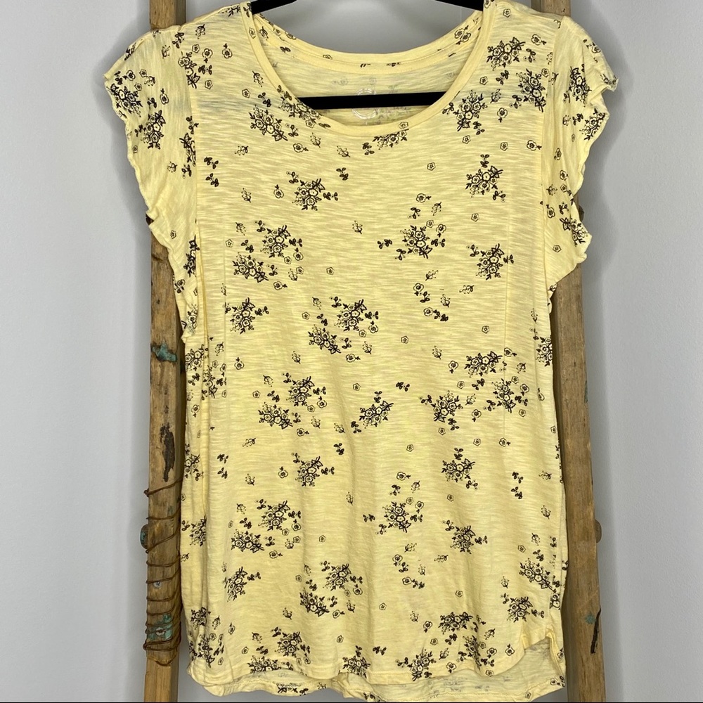 Yellow & Black Floral Tee